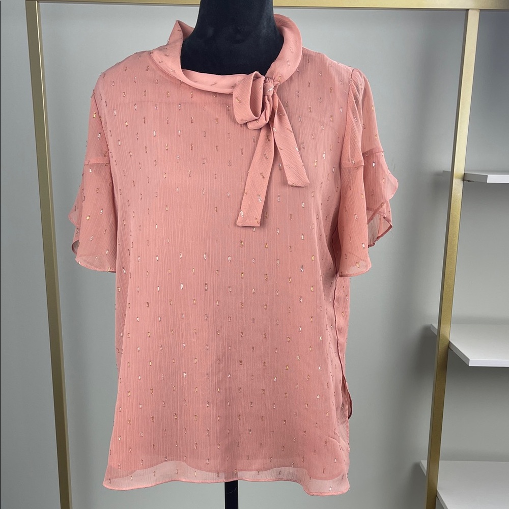Ivanka Trump Elegant Pink Women's Top with Bow Detail Ladies Size S/P